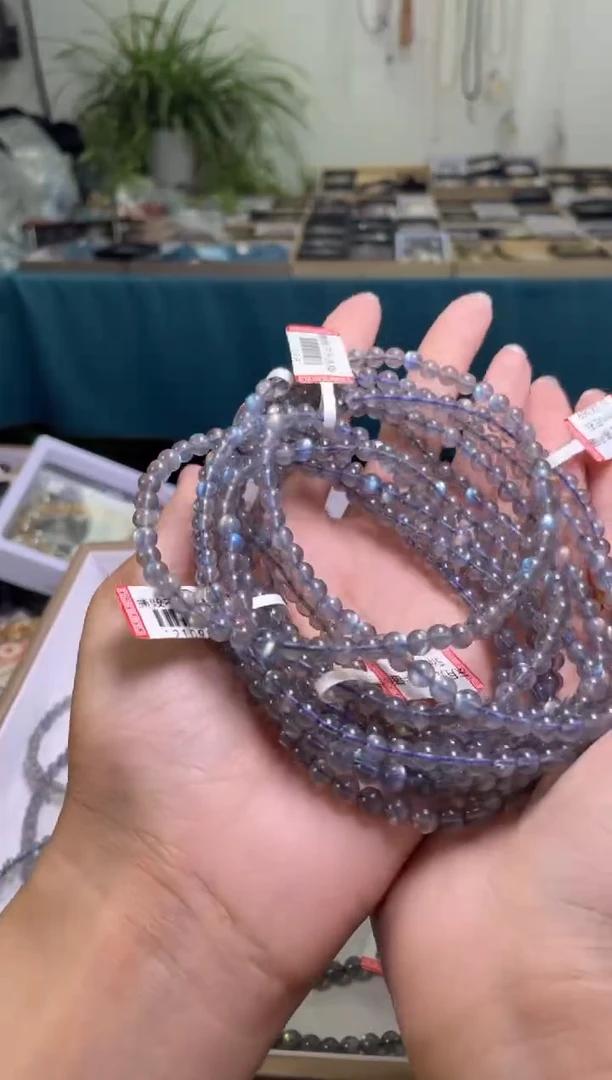 水晶手链未镶嵌293/5灰月光三圈多样性发一