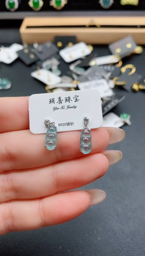 银S925镶嵌戒指翡翠1
