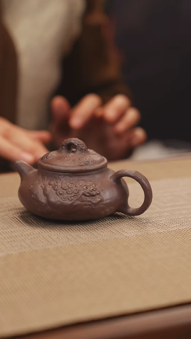 原矿天青紫泥降喜紫砂壶33