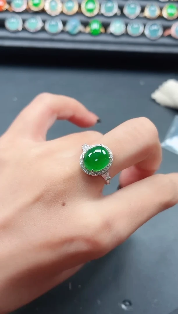 翡翠戒指银S925镶嵌11111