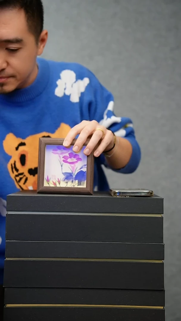 国画10*10不落名绘画带框发货  8912