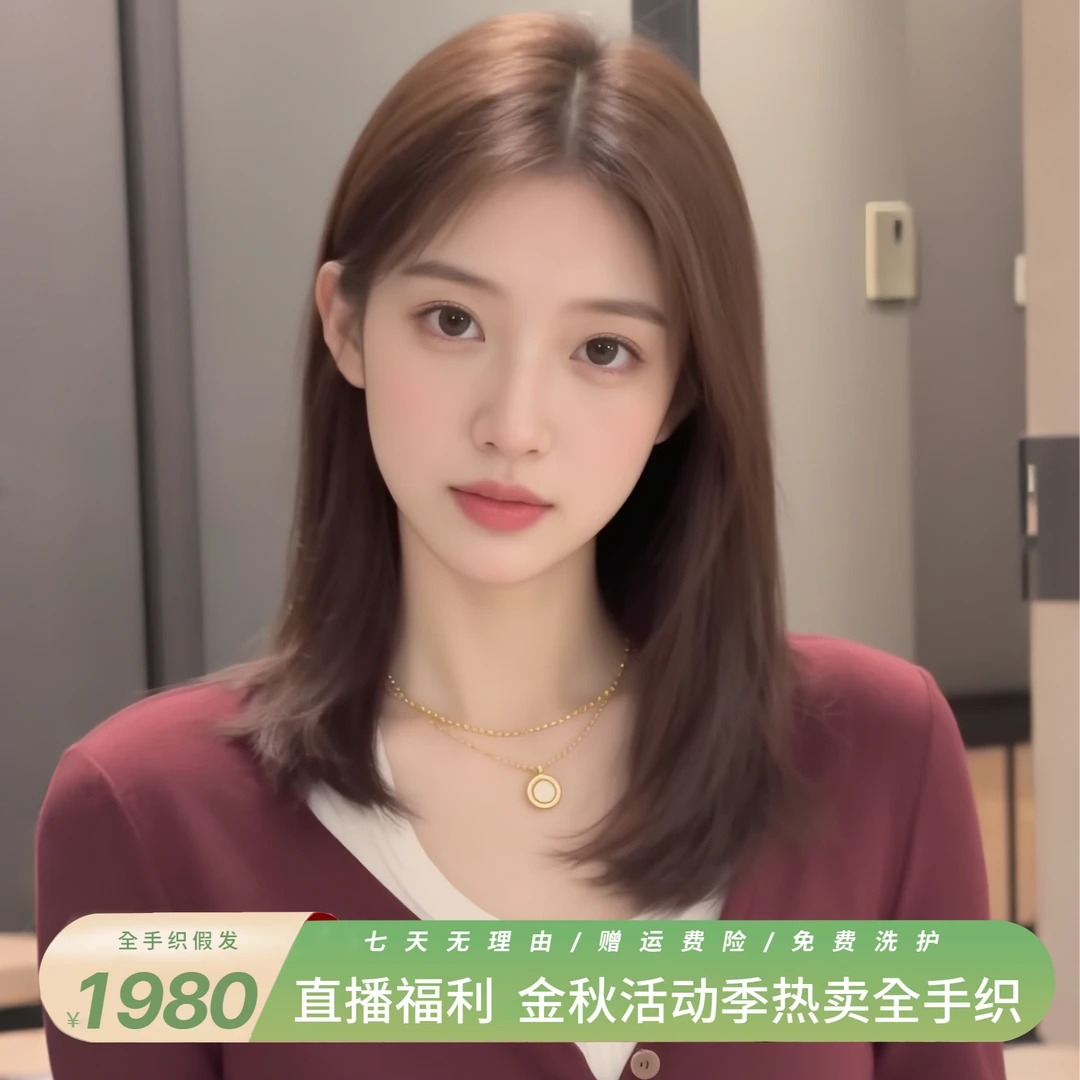 【全手织裸感仿生工艺】全真发自然递针妈生大头皮轻薄逼真隐形