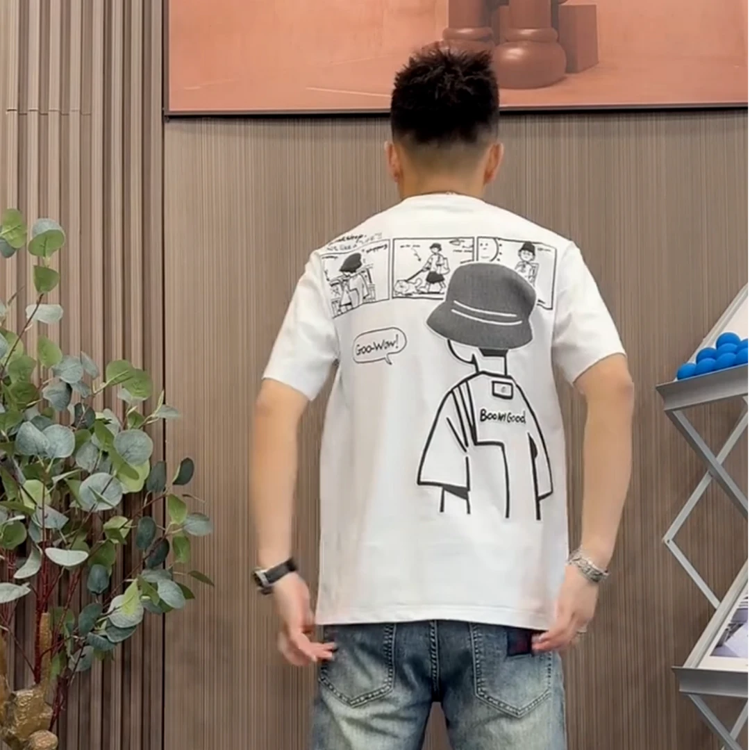2025新款超火潮流卡通轻奢纯棉短袖t恤那夏季潮牌圆领休闲时尚T恤