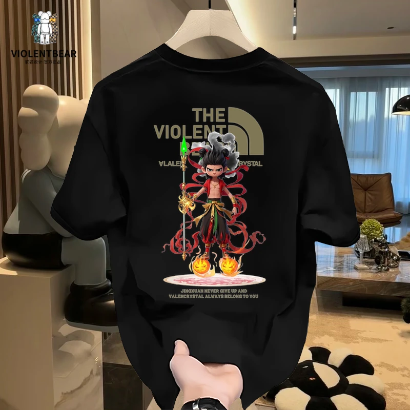 暴力熊短袖男款爆款2025新款T恤早春款男士打底衫宽松圆领半袖潮T