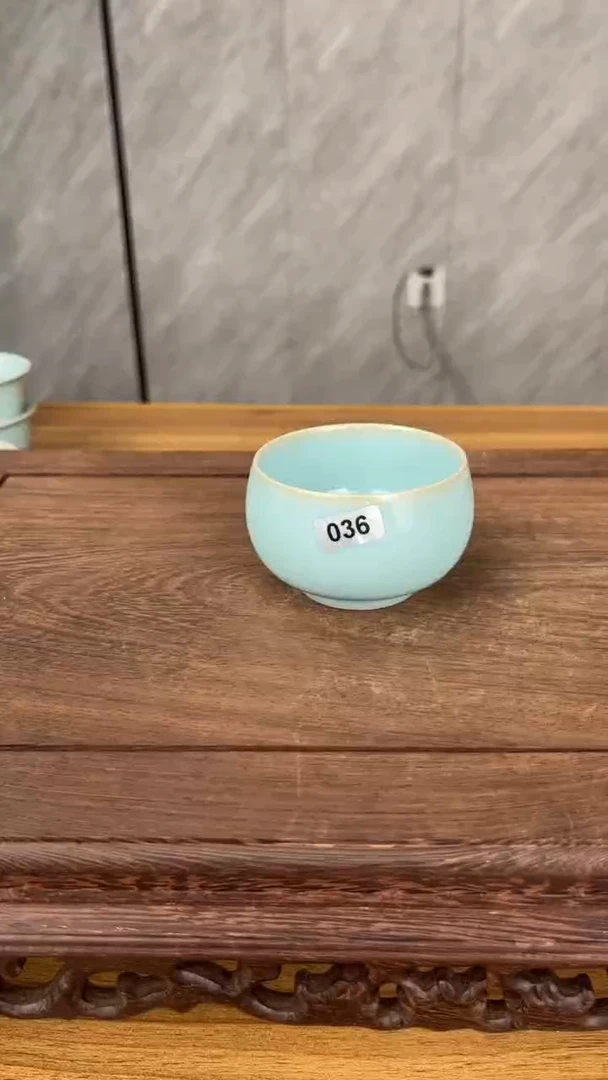 杯036号天青釉罗汉杯微微不完美裸发