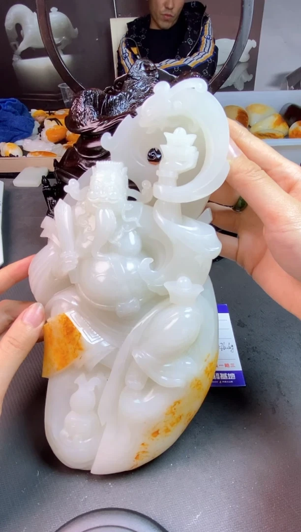 未镶嵌和田玉摆件光****，和田玉
