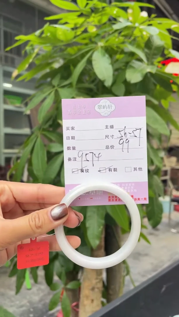 未镶嵌手镯翡翠G 55-56正圈 9574