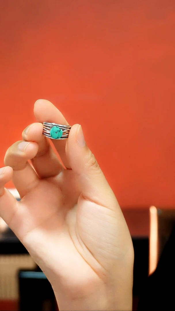 未镶嵌绿松石戒指戒指