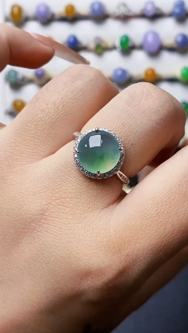 银S925镶嵌戒指翡翠1343