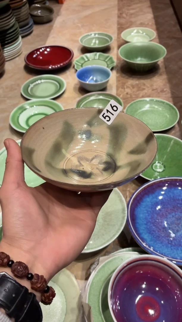 瓷片左*516春草点金茶点盘1个