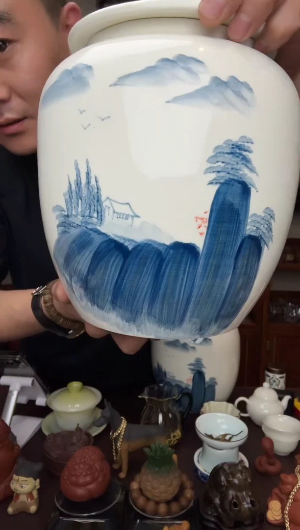 山水白瓷茶叶罐主播推荐