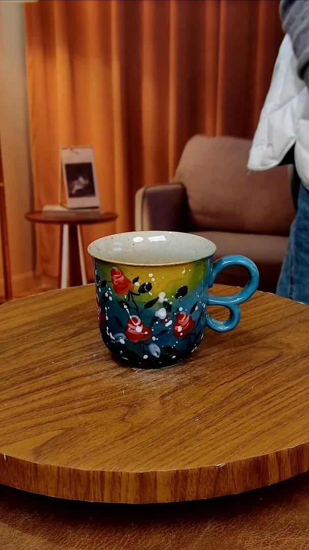 杯子陶景德镇手工手绘釉下彩陶瓷
