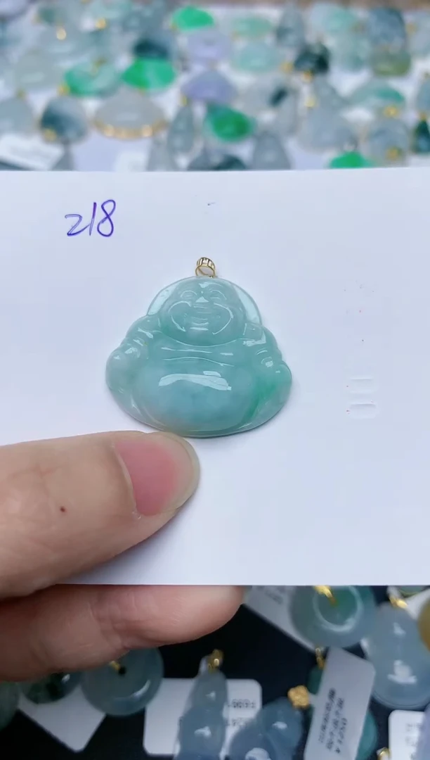 【闪购商品】翡翠颈饰18K金镶嵌天然翡翠A货    218