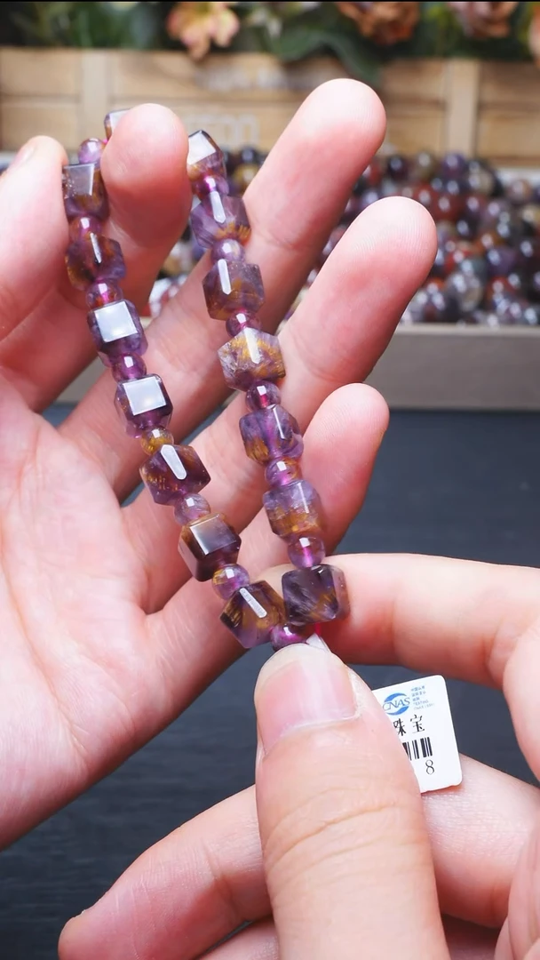 水晶手串未镶嵌L007极光23方糖单圈多样性发其一