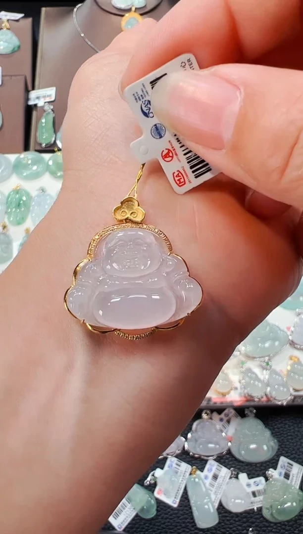 【闪购商品】翡翠吊坠(不含链)18K金镶嵌佛公吊坠69A
