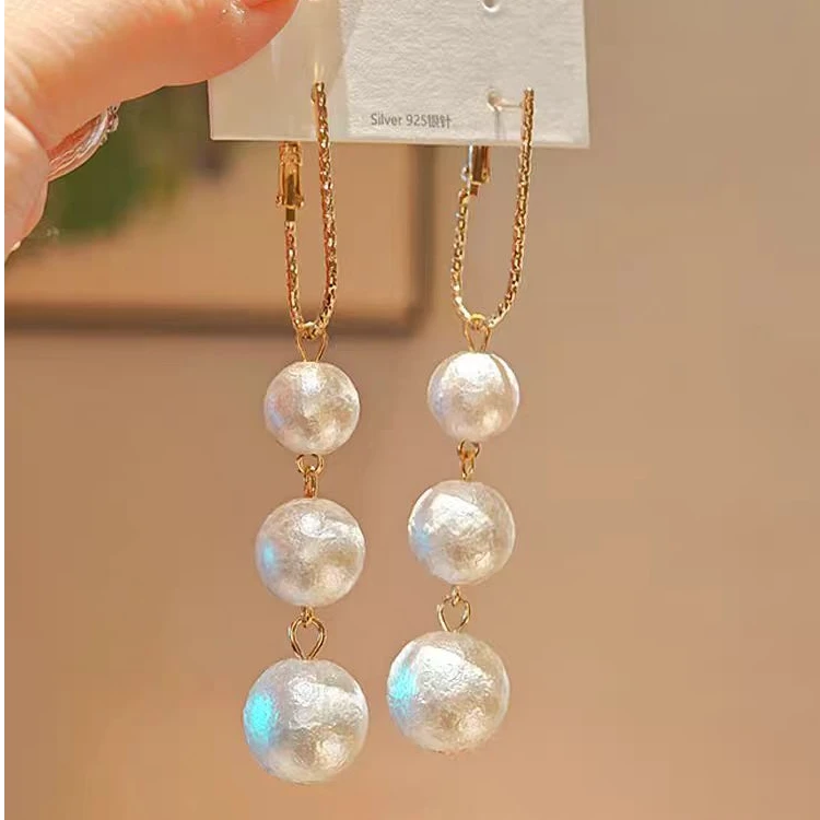 铜合金耳饰 耳环气质轻奢时尚百搭复古法式小众长款N2441