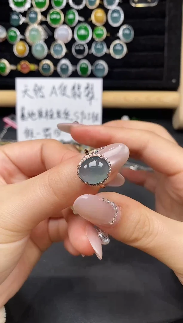 银S925镶嵌戒指翡翠5347