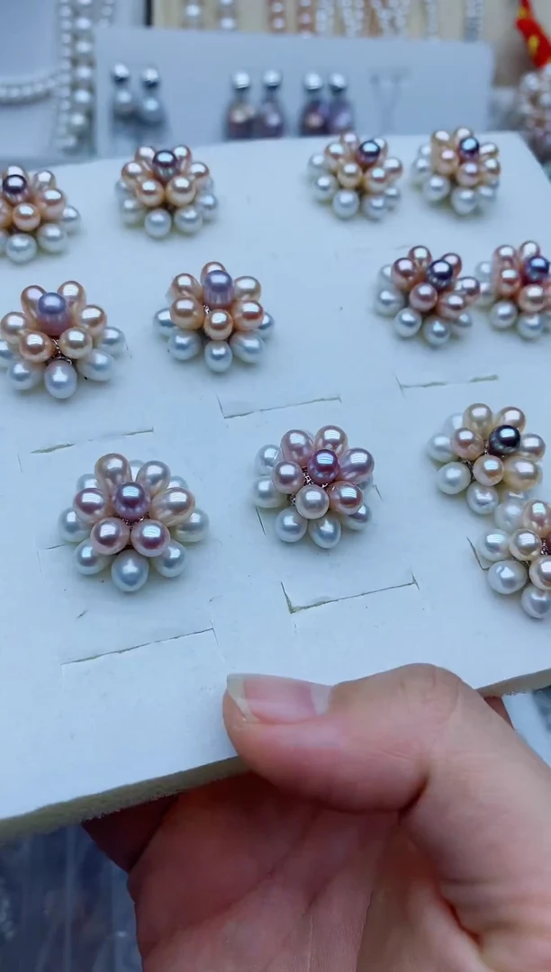 未镶嵌耳饰淡水珍珠爆米花耳钉多样性发其一