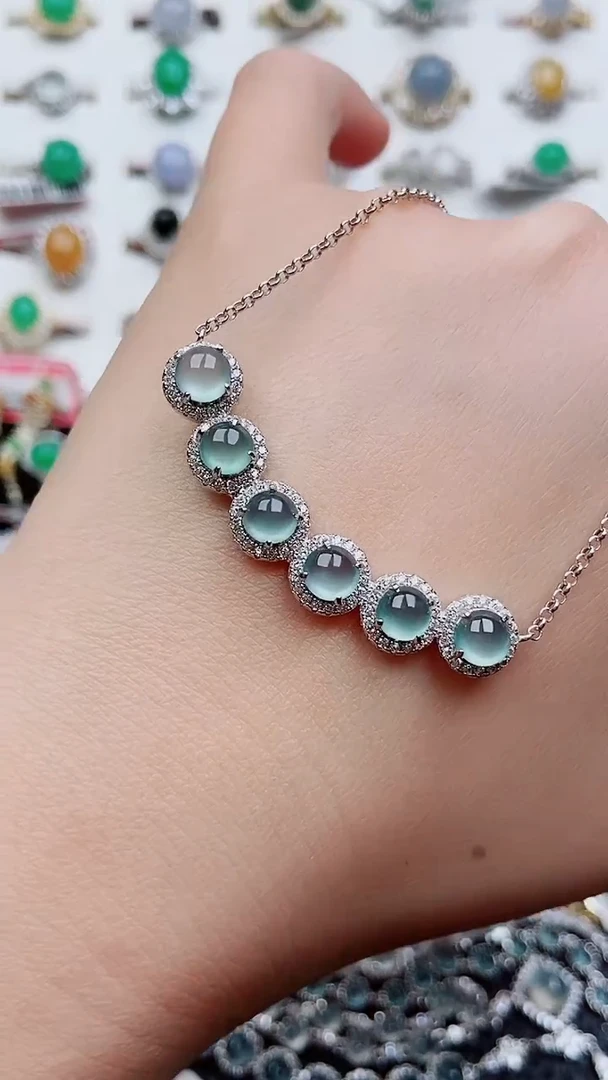 颈饰银S925镶嵌翡翠105