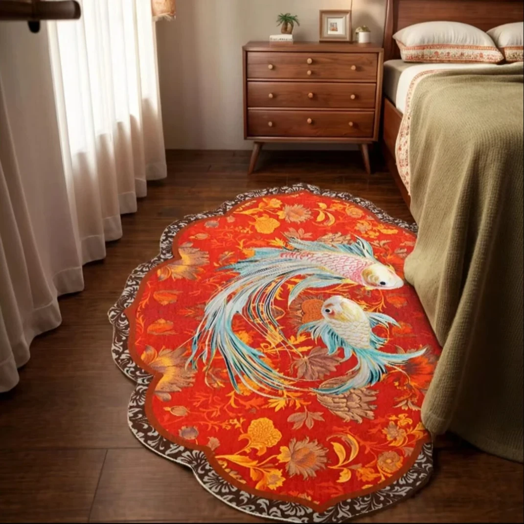 金玉满堂入户门水晶绒地垫家用防滑多场景地垫花器