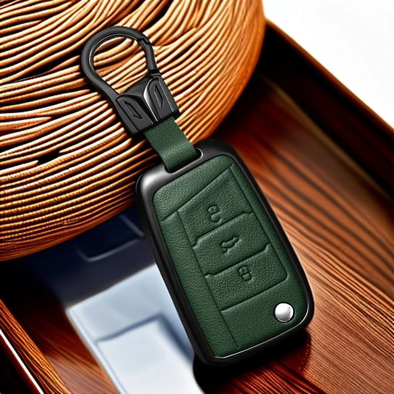 适用于大众朗逸凌度途观迈腾途锐帕萨特真皮钥匙保护套钥匙包