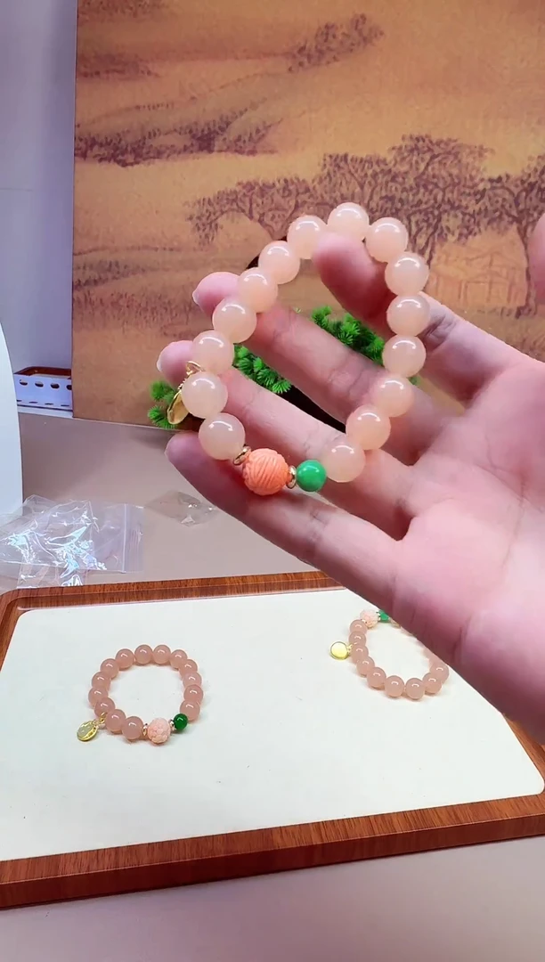 手链14K金镶嵌和田玉A979