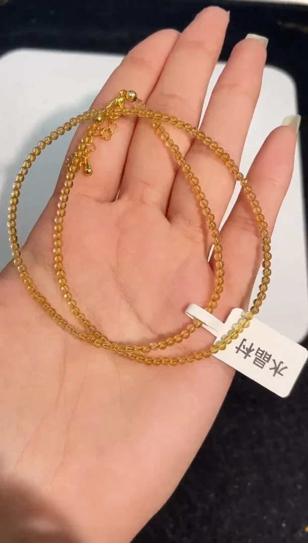 水晶手链未镶嵌黄水晶锁骨链