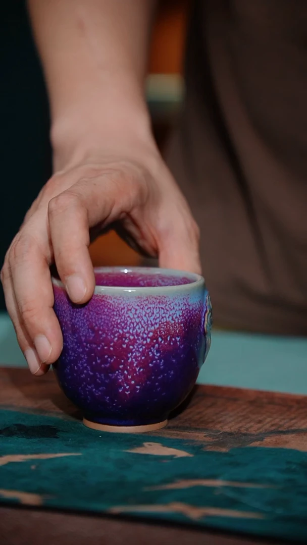 瓷片91-1星航手制祥云杯