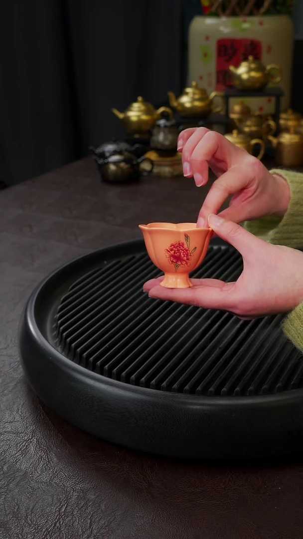 【闪购商品】杯【宜景窑海天霞】手绘小合菱