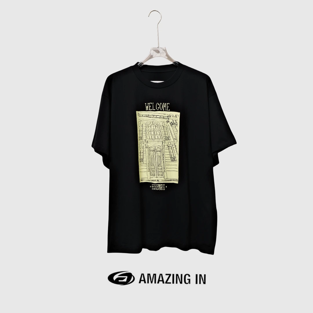 AMAZING IN“超爽棉T”纯棉绘画印花短袖T恤A240404-QPZL-TX24001