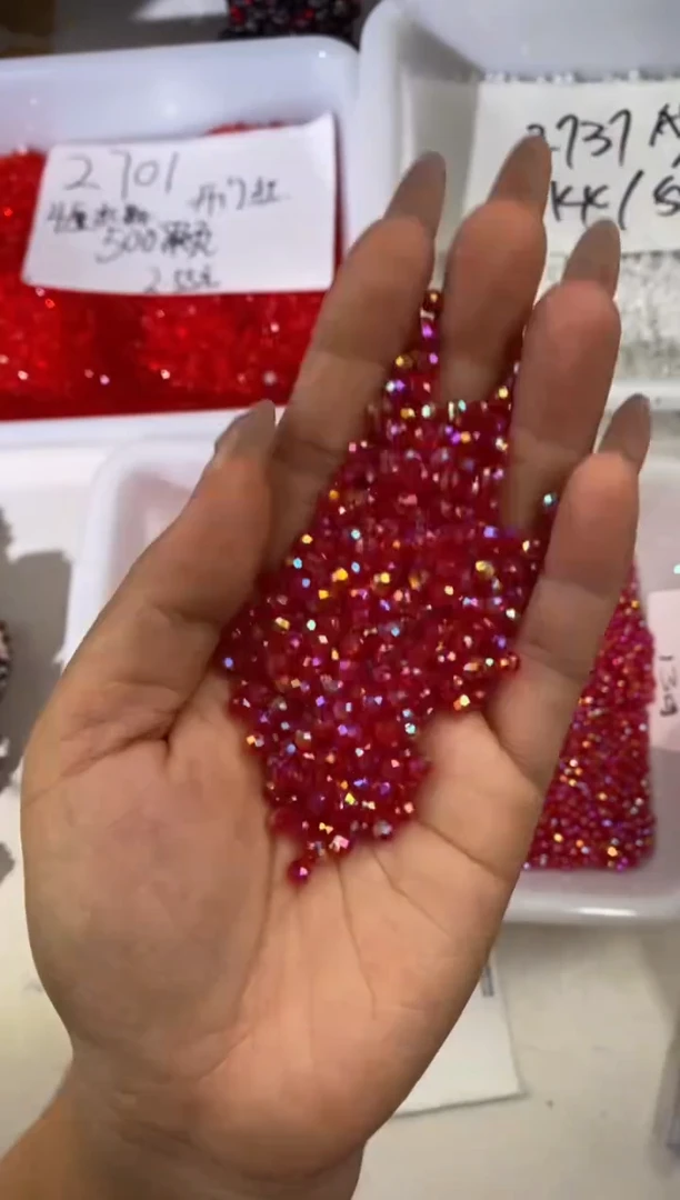 玻璃2761卡4水晶扁500颗大红看图片