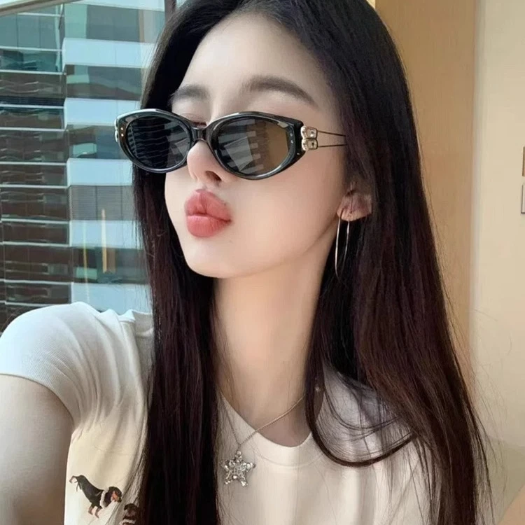 2025新款GM猫眼偏光墨镜女潮高级感窄框韩版夏季遮阳金边太阳眼镜