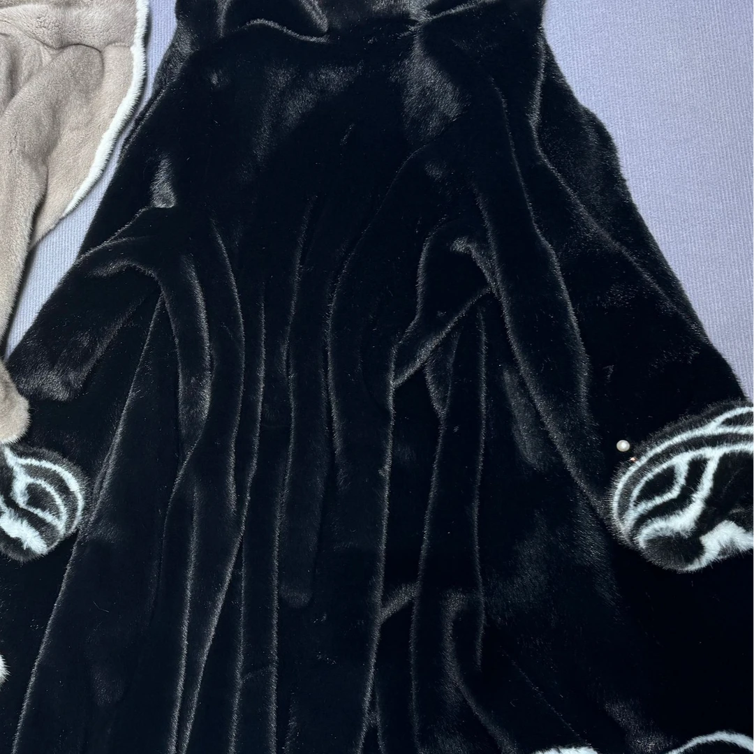 【飞哥】【富贵祥云】2024全抽刀拼花撞色挽袖轻奢长款秋冬女装外套