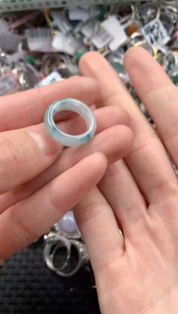 银S925镶嵌戒指翡翠555------8