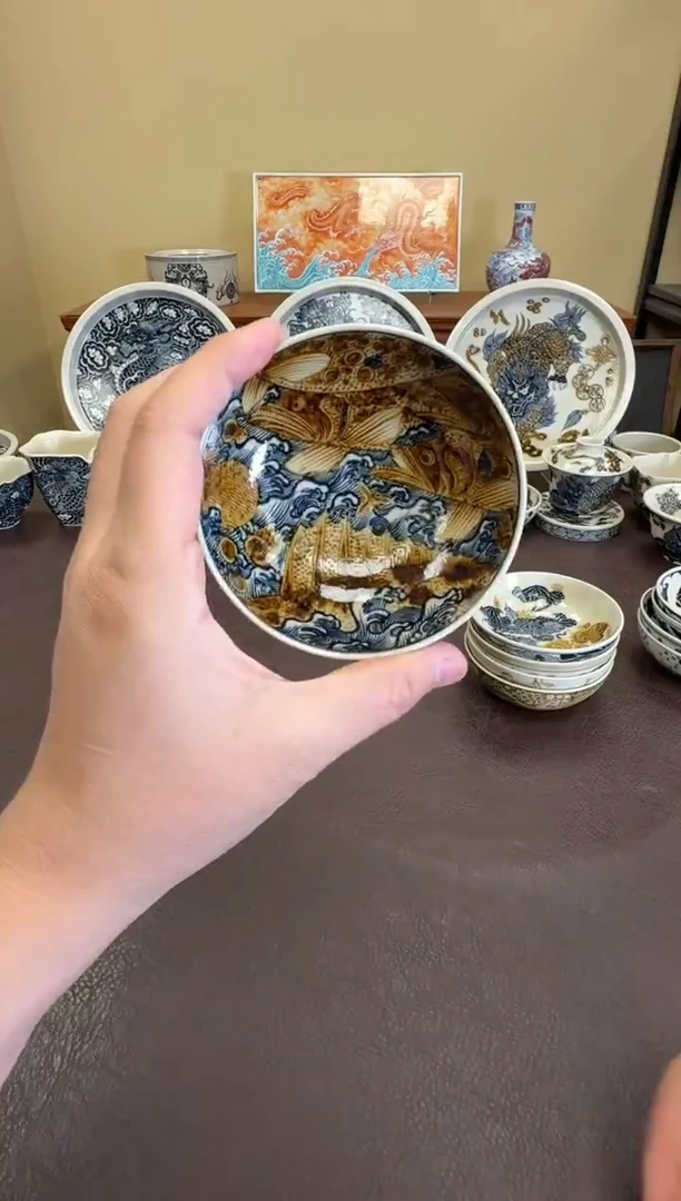 二号釉海浪鳜鱼普洱杯