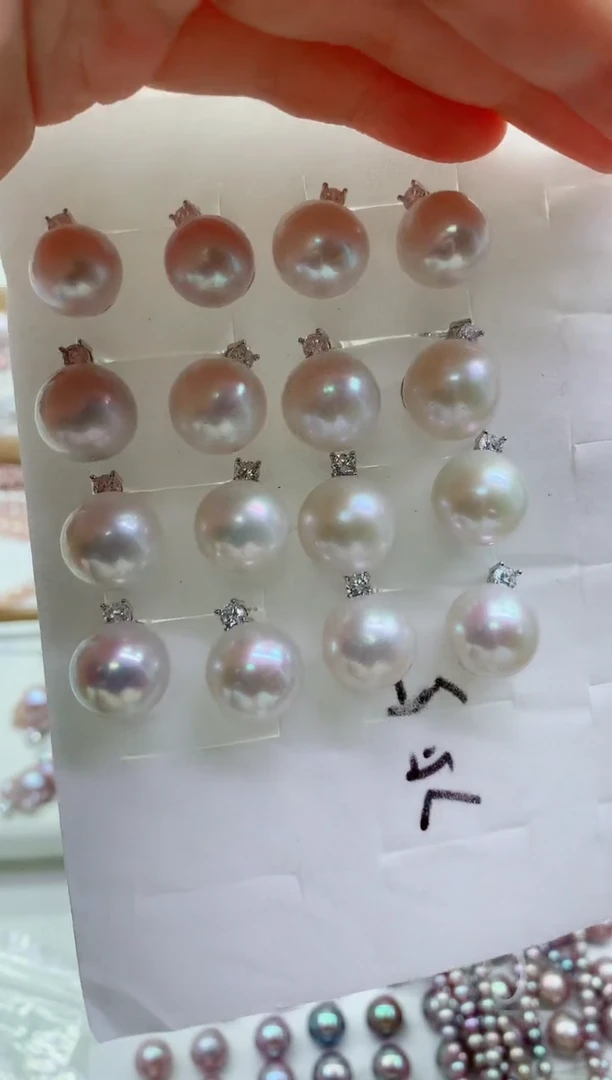 银S925镶嵌淡水珍珠耳饰多样性发其一，非无暇