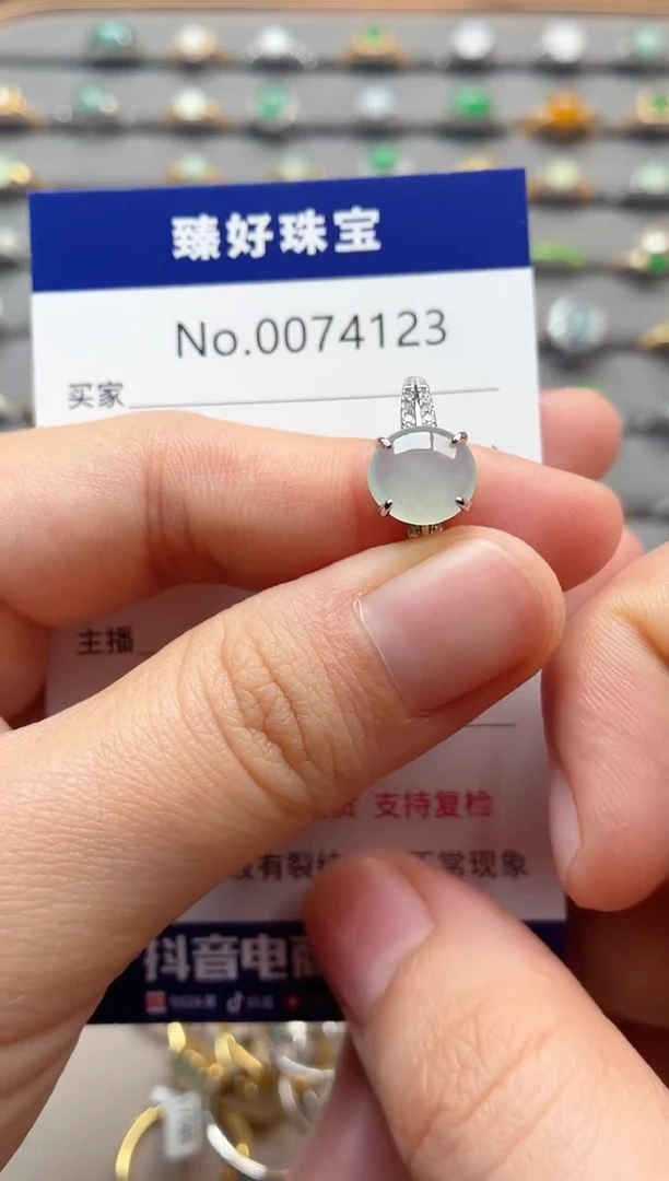 银S925镶嵌戒指翡翠1