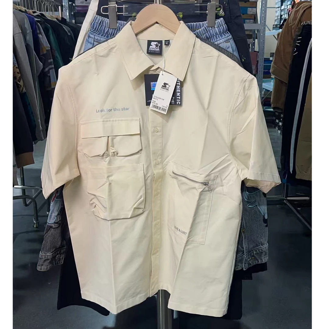 STARTER 男女同款短袖衬衫工装阔版衬衫