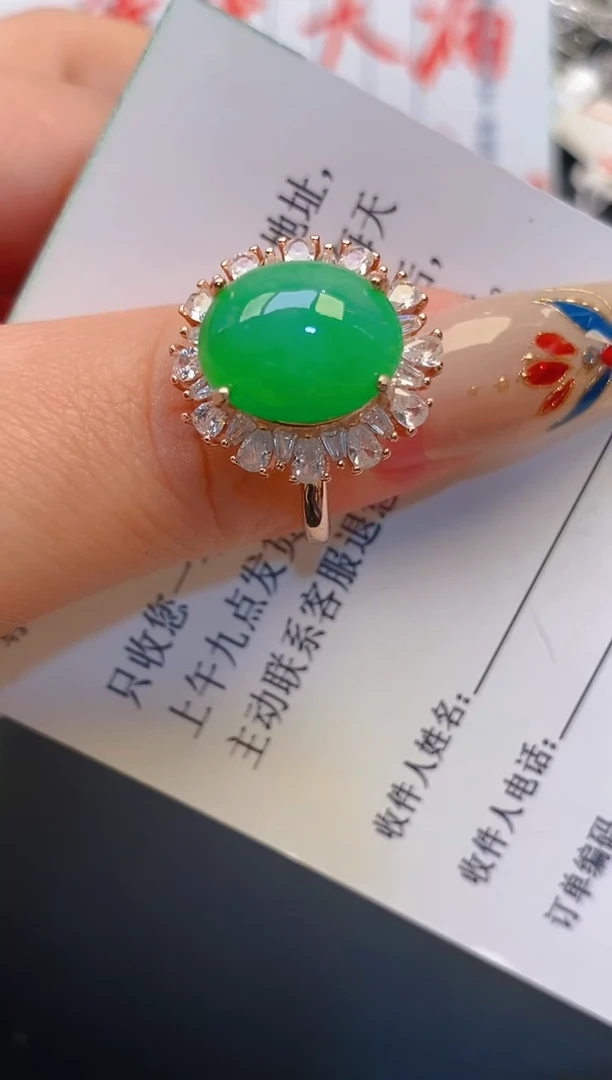 【闪购商品】翡翠耳饰银S925镶嵌天然A货翡翠1