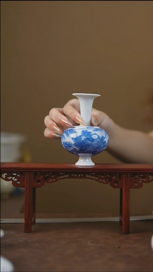 摆件景德镇全手工小花瓶