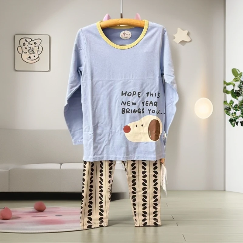 秋季新款卡通风男宝吸汗家居服上装欧若假日风