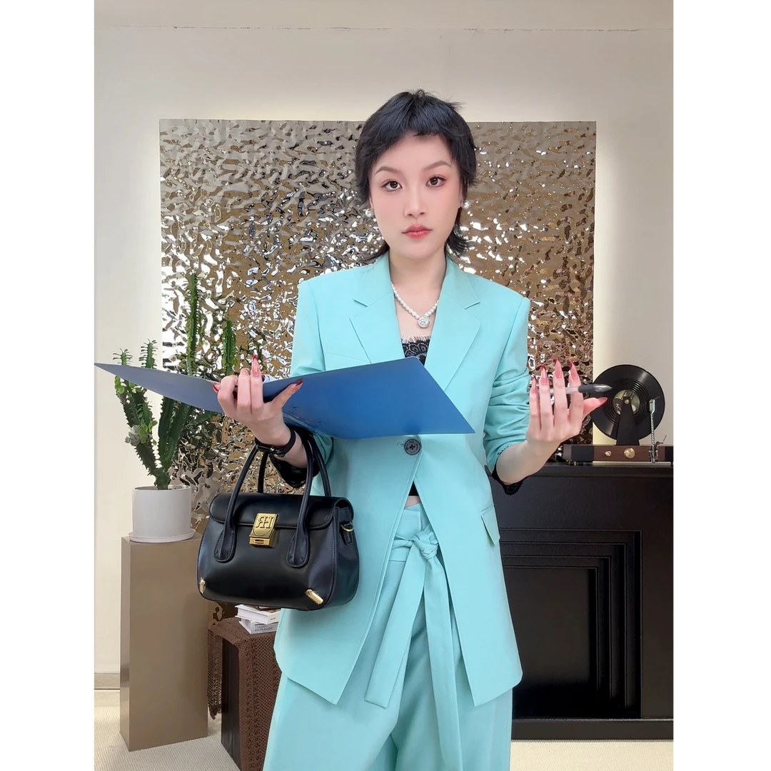 ELVIS.CHEUNG蒋云 精纺窄双排蕾丝里H版西装