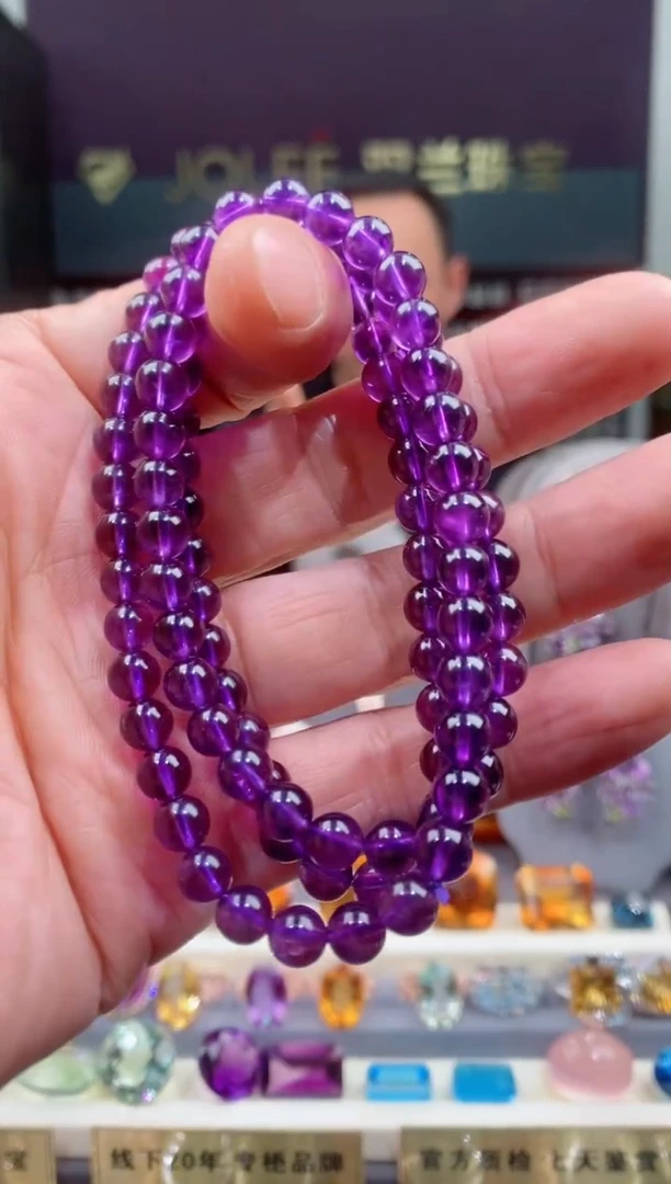 【闪购商品】紫晶手链未镶嵌紫晶手链6mm