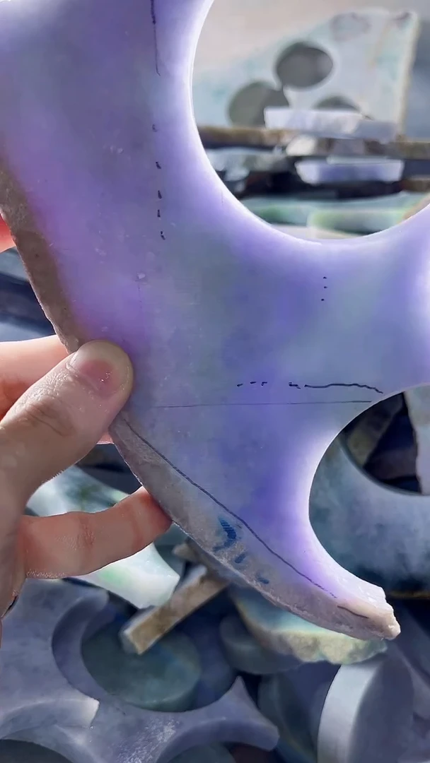 翡翠裸石缅甸翡翠A货文012