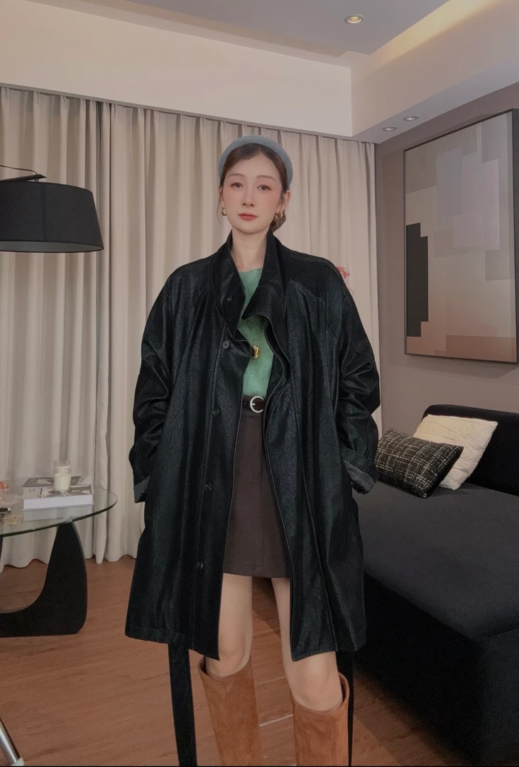 年终清仓 轻职风气质时尚宽松皮衣【NO退NO换】