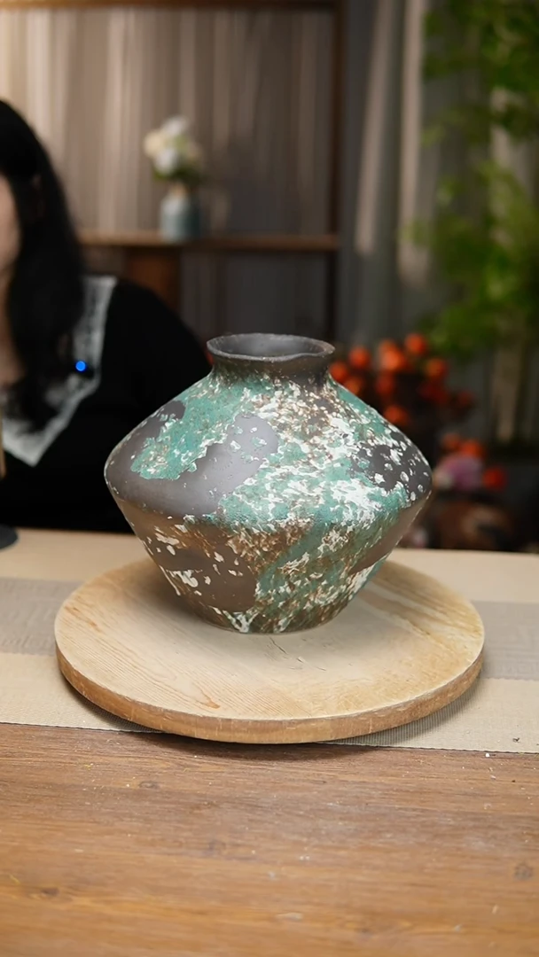 【闪购商品】陶瓷 花器涂鸦绿飞碟