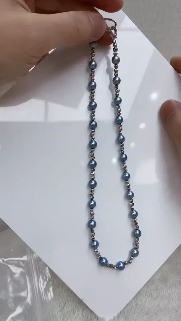 海水珍珠银S925镶嵌颈饰