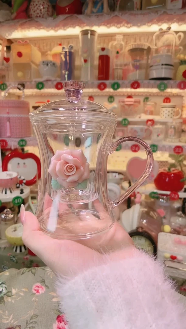 【闪购商品】摆件玫瑰泡茶杯品质好，发货快，放心拍