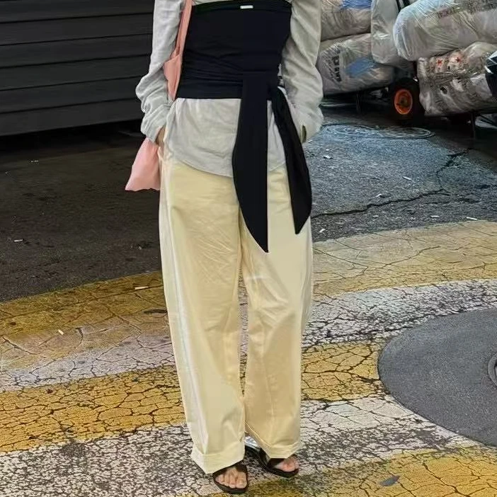 【仅支持48小时退换货】韩国丨时尚休闲百搭长期主义白裤子
