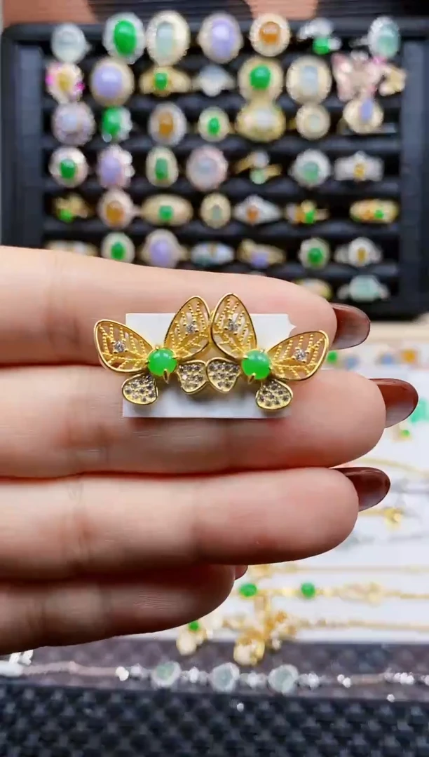 银S925镶嵌戒指翡翠116